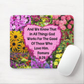 HÜBSCHE FLORAL ROMANS 8:28 SCRIPTURE VERSE MOUSEPAD (Mit Mouse)