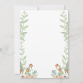 Hübsche Floral Watercolor Moderne Script Hochzeit Einladung (Rückseite)