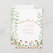 Hübsche Floral Watercolor Modernes Skript Save The Date (Vorne/Hinten)
