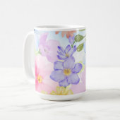 Hübsche florale Aquarelle Kaffeetasse (Vorderseite Links)