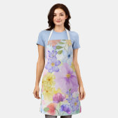 Hübsche florale Aquarelle Schürze (Getragen)