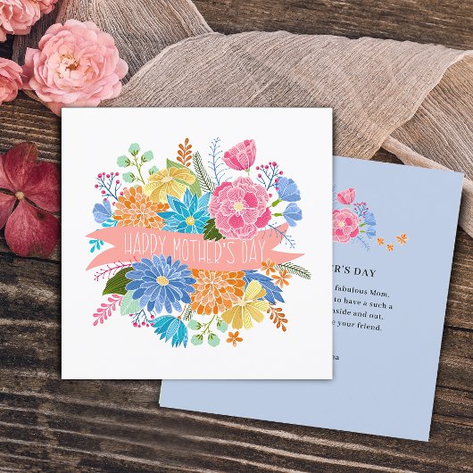 Hübsche florale Blume Bouquet Muttertag Feiertagskarte