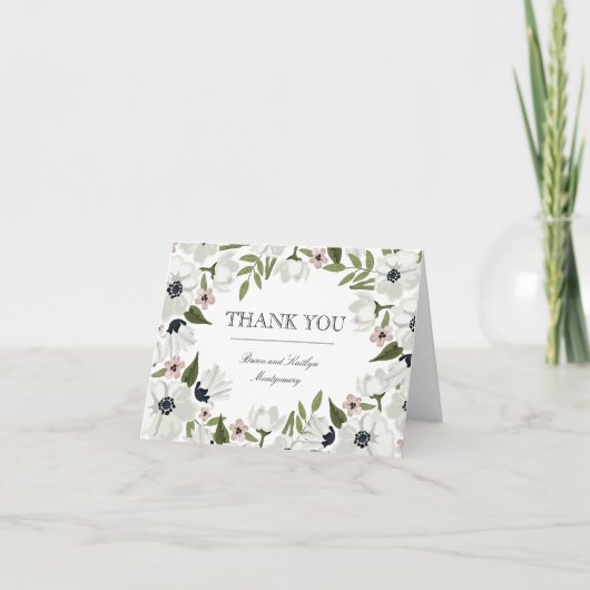 Hübsche florale Dankeskarten Dankeskarte (Vorderseite)