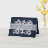Hübsche florale Elegant Daisy Blume Navy Geburtsta Karte (Gelbe Blume)