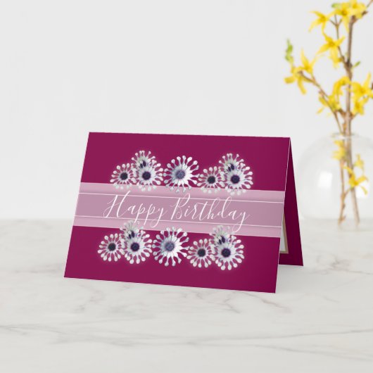 Hübsche florale Elegant Daisy Blume Rosa Geburtsta Karte (Gelbe Blume)