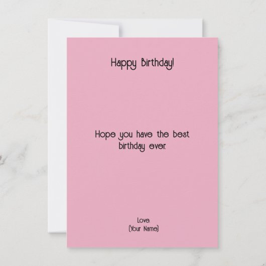 Hübsche florale Geburtstagskarte (Rückseite)