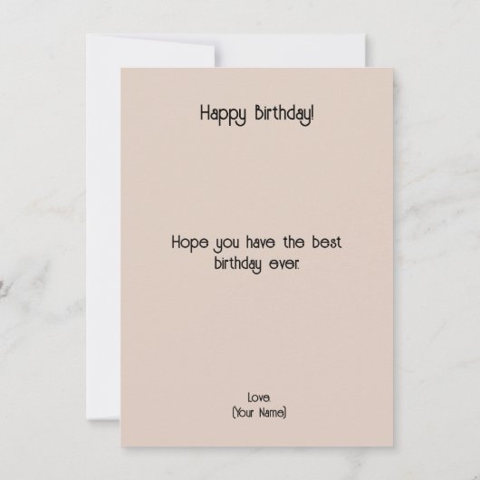 Hübsche florale Geburtstagskarte (Rückseite)