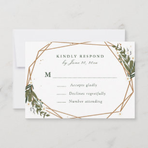 hübsche, florale, geometrische RSVP-Karte RSVP Karte