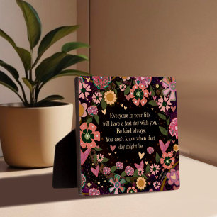 Hübsche florale Inspiration letzter Tag Zitat Fotoplatte