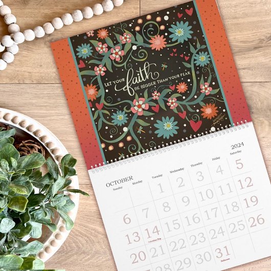 Hübsche florale Inspirivity der Faith Bible Verse Kalender