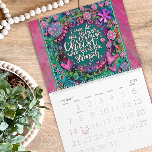 Hübsche florale Inspirivity der Faith Bible Verse Kalender