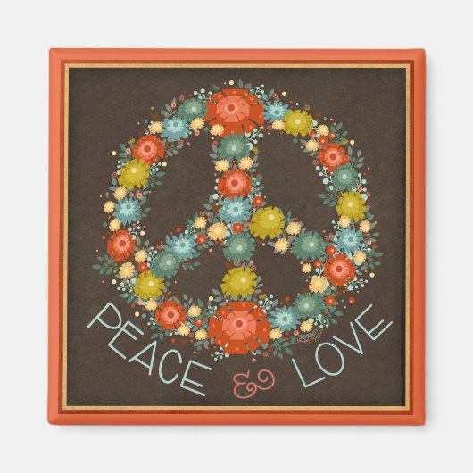 Hübsche florale Liebe Magnet (Vorne)