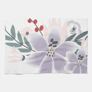 Hübsche florale lila Lilien Geschirrtuch