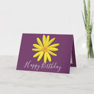 Hübsche florale Moderne Daisy Blume Lila Geburtsta Karte