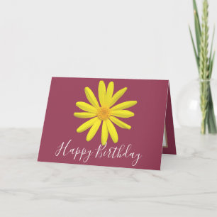 Hübsche florale Moderne Daisy Blume Rosa Geburtsta Karte