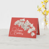 Hübsche florale Moderne Orchidee Blume Orange Gebu Karte (Gelbe Blume)