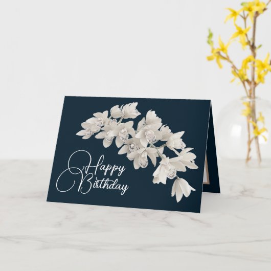 Hübsche florale Moderne Orchideenflotte zum Geburt Karte (Gelbe Blume)