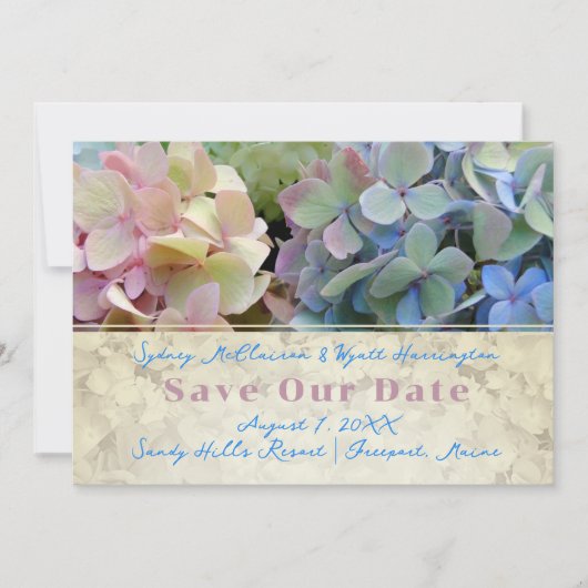 Hübsche florale Moderne Rettete unsere Datumskarte Save The Date (Vorderseite)