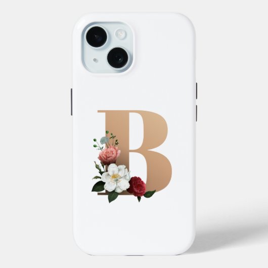Hübsche florale Monogramm B, Case-Mate iPhone Hülle (Rückseite)