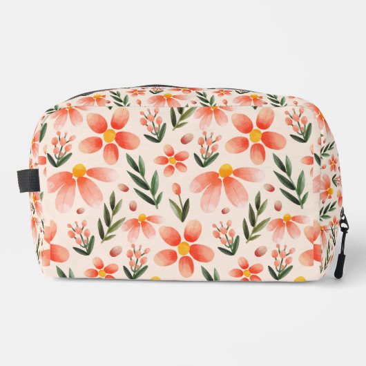 Hübsche florale Monogramm | Rosa und Pfirsich Waschbeutel (Vorderseite)