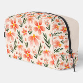 Hübsche florale Monogramm | Rosa und Pfirsich Waschbeutel (Rechte Ecke)