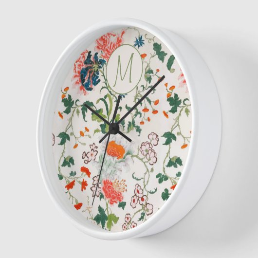 Hübsche florale Monogramm Uhr (Winkel)