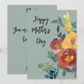 Hübsche florale Muttertagskarte Feiertagskarte (Vorne/Hinten)