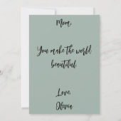 Hübsche florale Muttertagskarte Feiertagskarte (Rückseite)