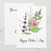 Hübsche florale Muttertagskarte Feiertagskarte (Vorne/Hinten)