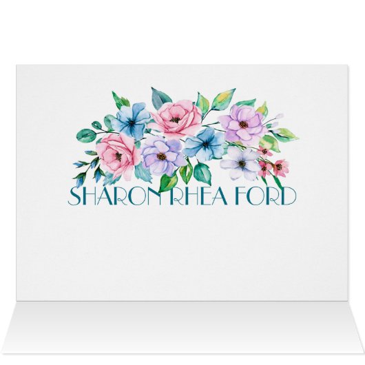 Hübsche florale Notecard (Innenansicht Horizontal (Oben))