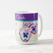 Hübsche florale pastellfarbene Stiefmütterchen-Lil Kaffeetasse (VorderseiteRechts)