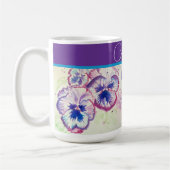 Hübsche florale pastellfarbene Stiefmütterchen-Lil Kaffeetasse (Links)