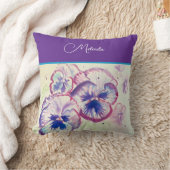 Hübsche florale pastellfarbene Stiefmütterchen-Lil Kissen (Decke)