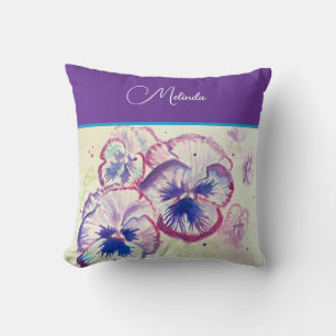 Hübsche florale pastellfarbene Stiefmütterchen-Lil Kissen