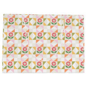 Hübsche florale Patchwork-Quilt-Geschenktasche Große Geschenktüte (Rückseite)