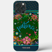 Hübsche florale Patience Inspirivity Name Case Mat (Rückseite)