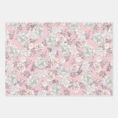Hübsche florale Pfingstrosen und Blätter rosa Gesc (Vorderseite 2)
