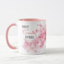 Hübsche Florale Rosa Wasserfarbe Bester Cousin übe