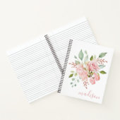 Hübsche florale Rose Name Personalisiert Journal/ Notizblock (Innenseite)