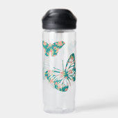 Hübsche florale Schmetterlinge Trinkflasche (Rückseite)