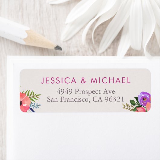 Hübsche florale Wasserfarben benutzerdefinierte Rü (Insitu)