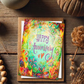 Hübsche florale Whimsical zum Jubiläum Karte