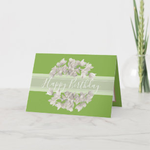 Hübsche florale White Orchid Blume Bouquet Geburts Karte