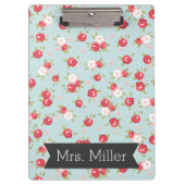 Hübsche florale Zwischenablage - Persönlich gestal Klemmbrett (Vorderseite)