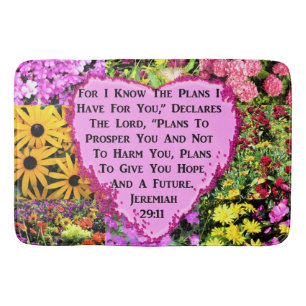 HÜBSCHE FLORALJEREMIAH 29:11 BIBLE BADEMATTE