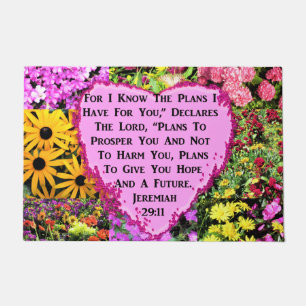 HÜBSCHE FLORALJEREMIAH 29:11 BIBLE FUßMATTE