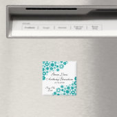 Hübsche Florals Aquamarin speichern das Datumsfens Magnet (In Situ (Geschirrspüler))
