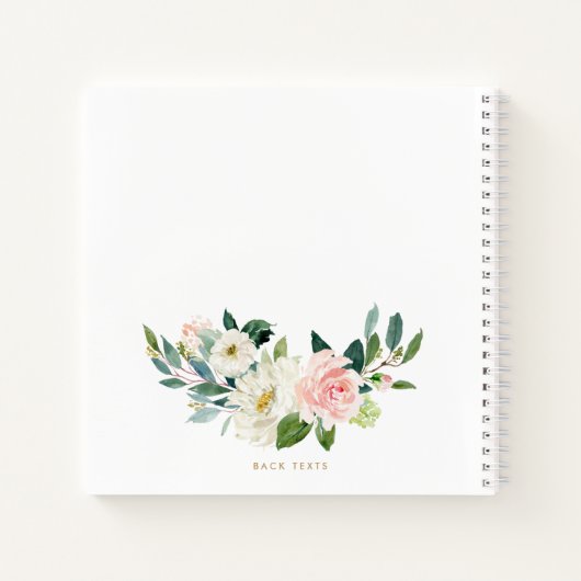 Hübsche Florals Imitats Gold Foil Letter C Monogra Notizblock (Rückseite)