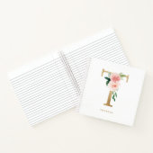 Hübsche Florals Imitats Gold Foil Letter T Monogra Notizblock (Innenseite)