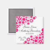 Hübsche Florals lebhaftes Rosa speichern das Zeitm Magnet (Vorderseite/Rückseite)